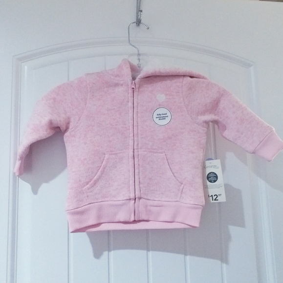 George 2T Girls Pink warm lined Hoodie - Picture 1 of 1